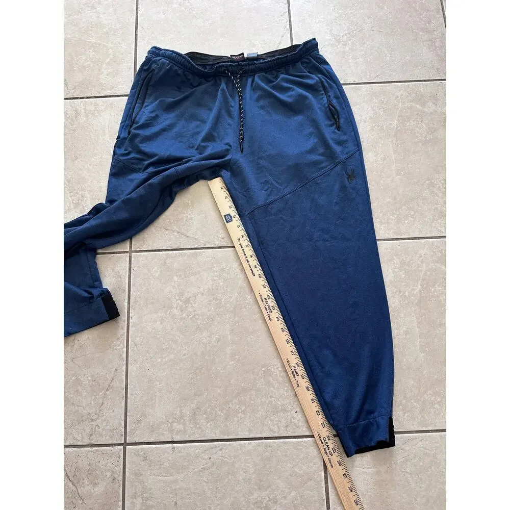 Spyder Active Men's Blue Fleece Jogger Sweatpants Size XL Pockets Drawstring